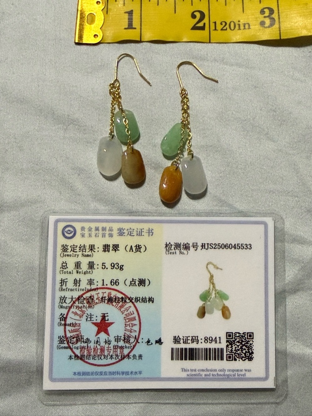 Jade drop earrings